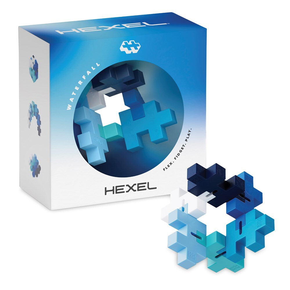 Plus Plus Hexel Fidget Toy Waterfall 6-Interconnected Blocks 3y+