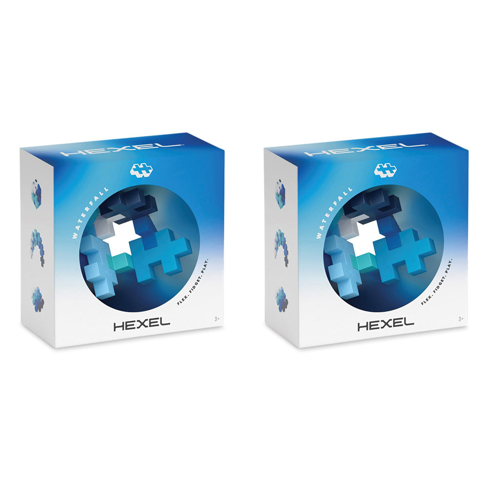 2PK Plus Plus Hexel Fidget Toy Waterfall 6-Interconnected Blocks 3y+