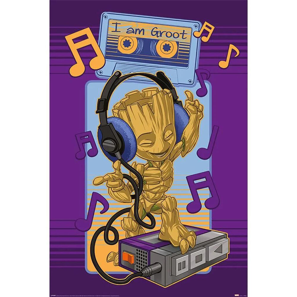 Marvel MCU Guardians of the Galaxy Groot Cassette Poster 91x61cm