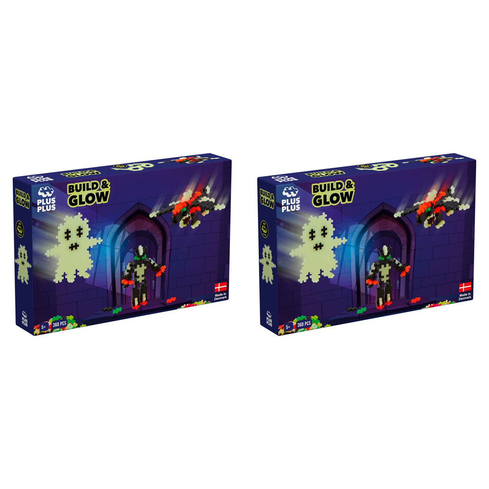 2x 360pc Plus-Plus Build & Glow Glow in the Dark Kids Building Toy 5y+