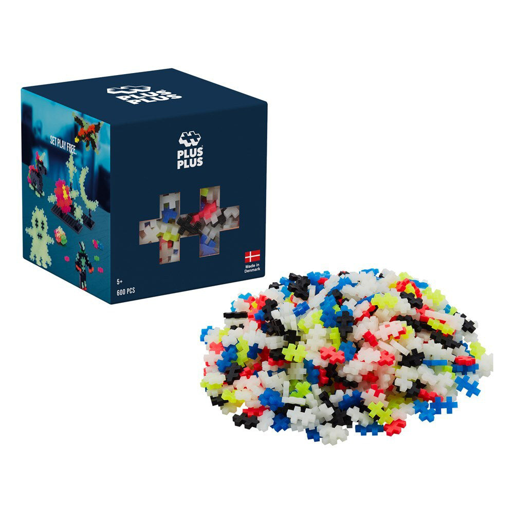 600pc Plus Plus 11x11cm Glow Mix Educational 3D Puzzle 5y+