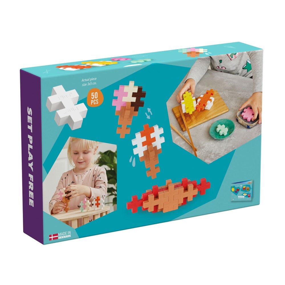 50pc Plus-Plus Big Food Activity Building Blocks Toys Kids 5y+