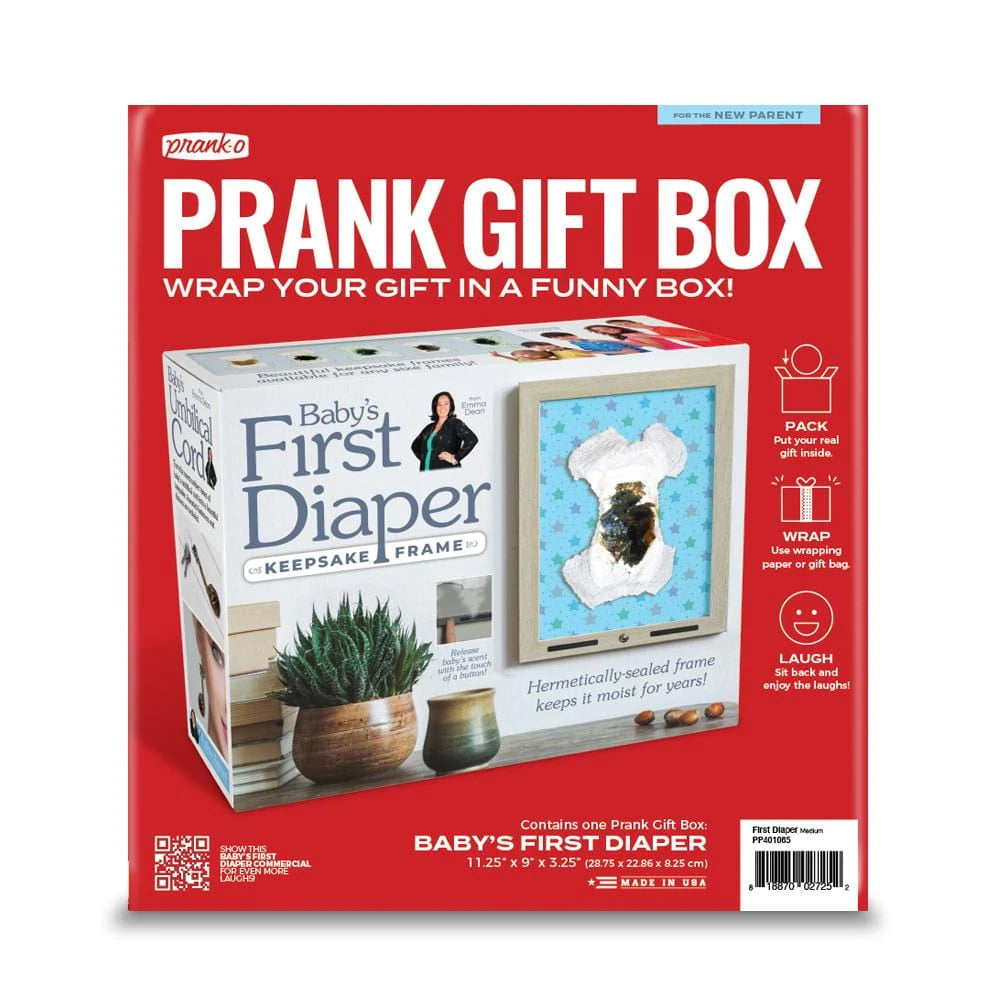 Prank-O Prank Empty Gift Box 23x28.5cm - Baby's First Diaper