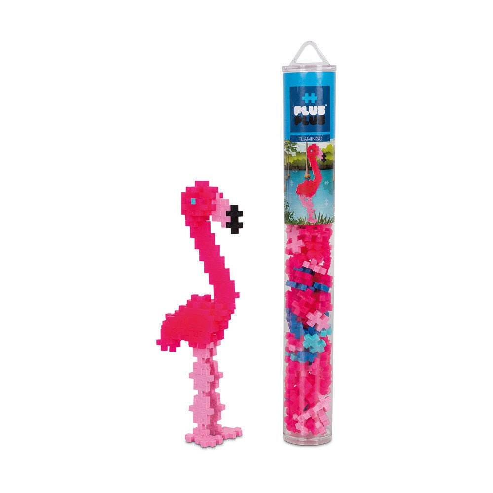 2PK 100pc Plus-Plus Flamingo Tube Puzzle Kids Creative Toy 5y+