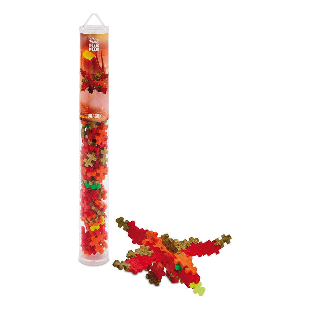 2PK 100pc Plus-Plus Dragon Tube 2D Building Puzzle Toy 5y+