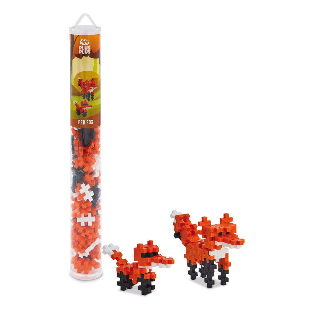 2PK 100pc Plus-Plus Red Fox Tube 2D Building Puzzle Toy 5y+