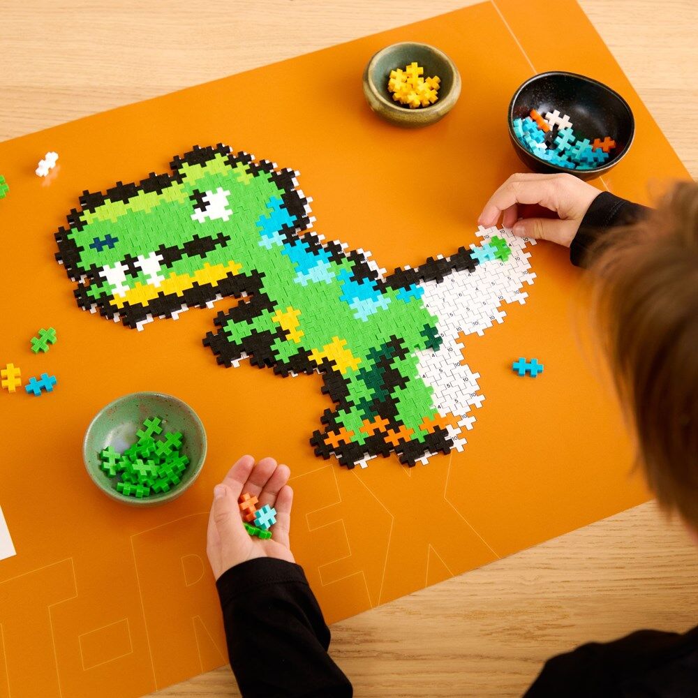 250pc Plus-Plus Puzzle By Number T-Rex Building Blocks Toy Kids 5y+