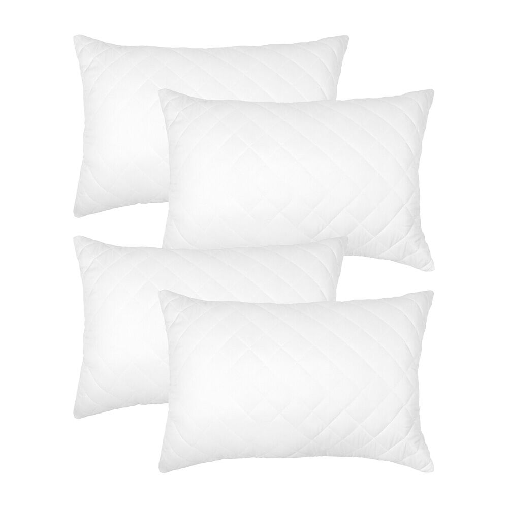 4pc Ardor Boudoir Quilted Microfibre Pillow Protector White 50x75cm
