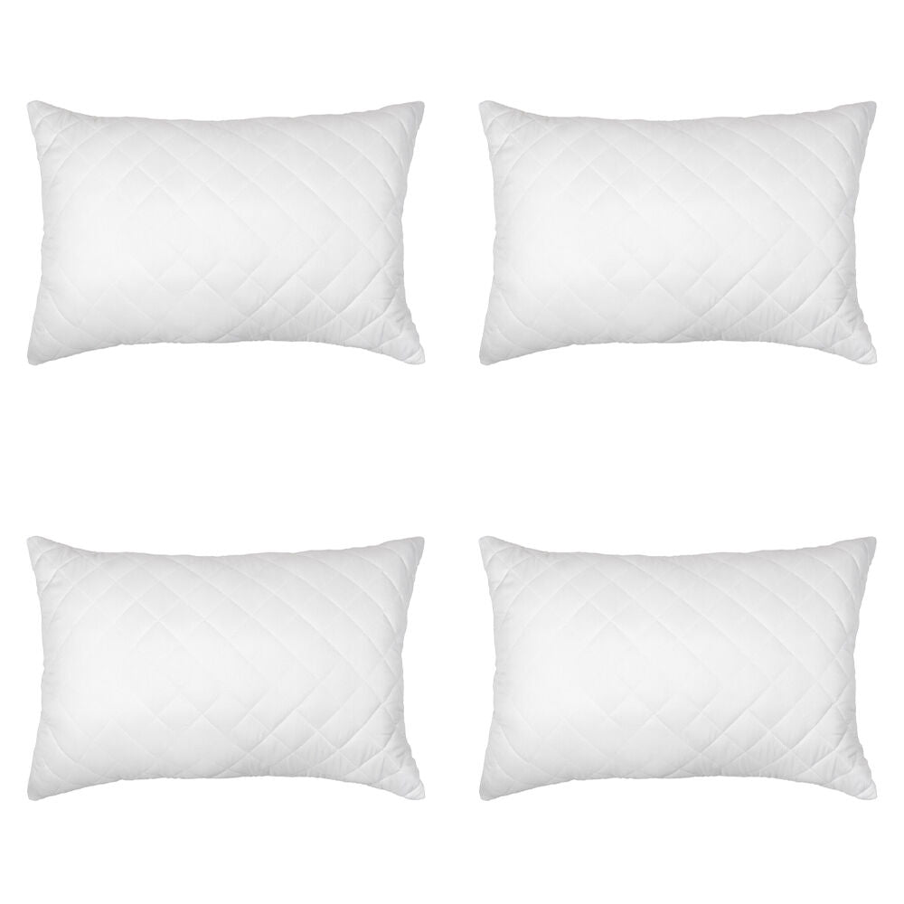 4PK Ardor Boudoir King Size Zip Closure Pillow Protector 51 x 91cm White