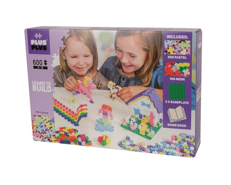 600pc Plus-Plus Pastel Learn to Build 2D Puzzle Toy 5y+