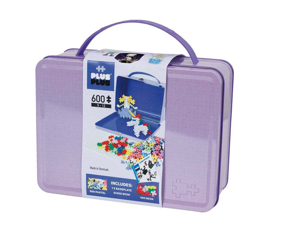600pc Plus-Plus Suitcase Pastel Metal 2D Building Puzzle Toy 5y+