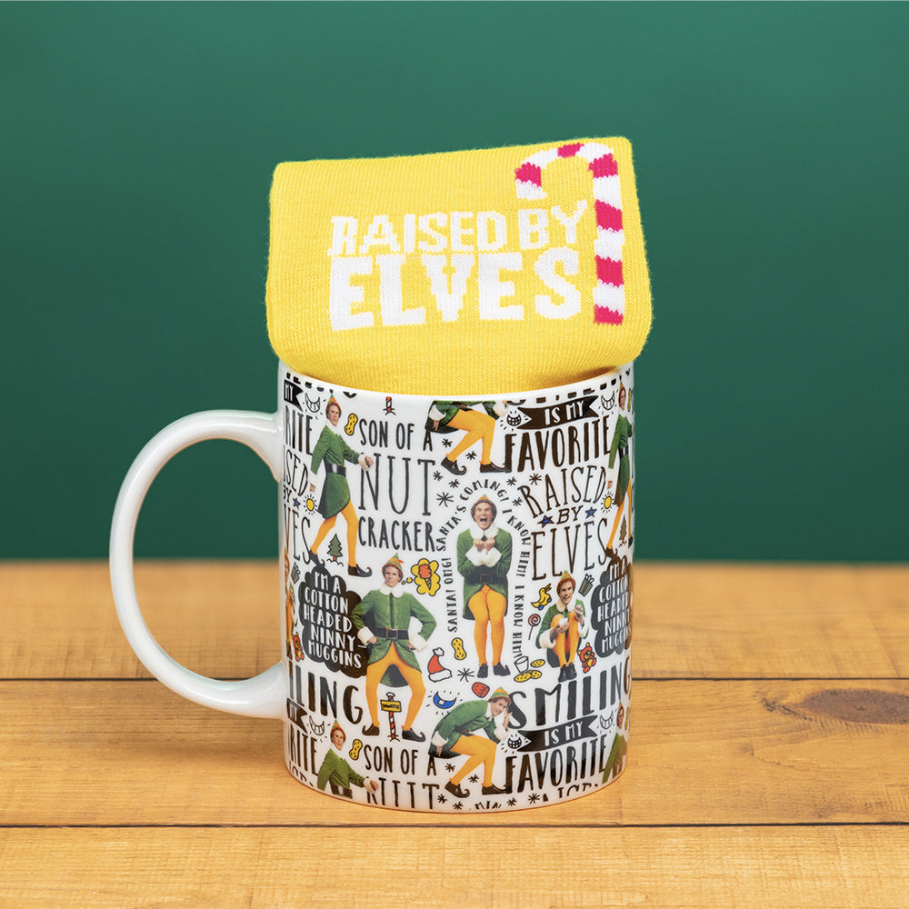 Paladone 300ml Ceramic Elf Mug & Socks Kids/Children Christmas Party Gift