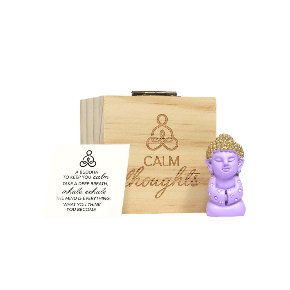 6PK Splosh Calm Pocket Promise Buddha Poly Statue w/ Box 6cm