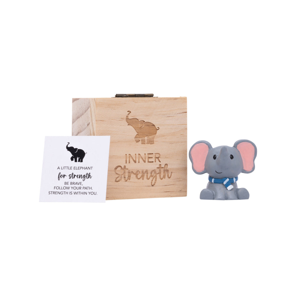 3PK Splosh Strength Pocket Promise Elephant Poly Statue w/ Box 6cm