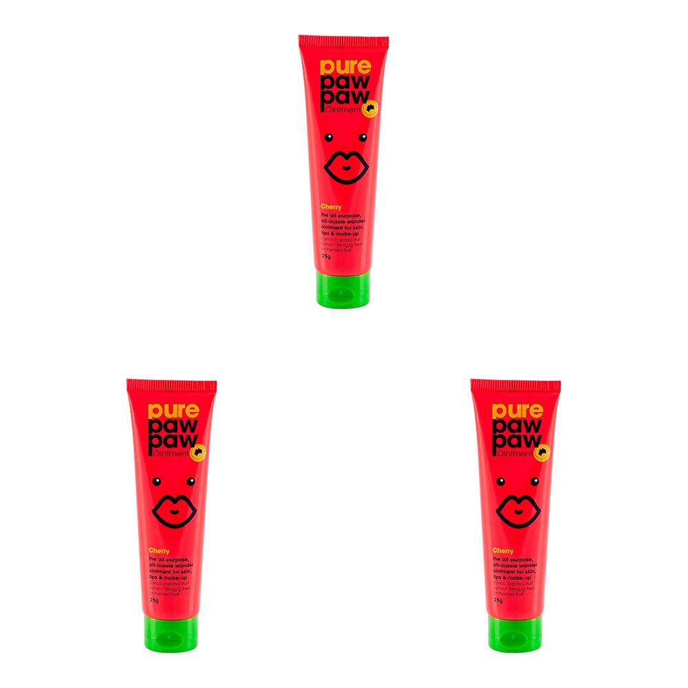 3PK Pure Paw Paw Ointment 25g Skin Ointment Lip Balm - Cherry