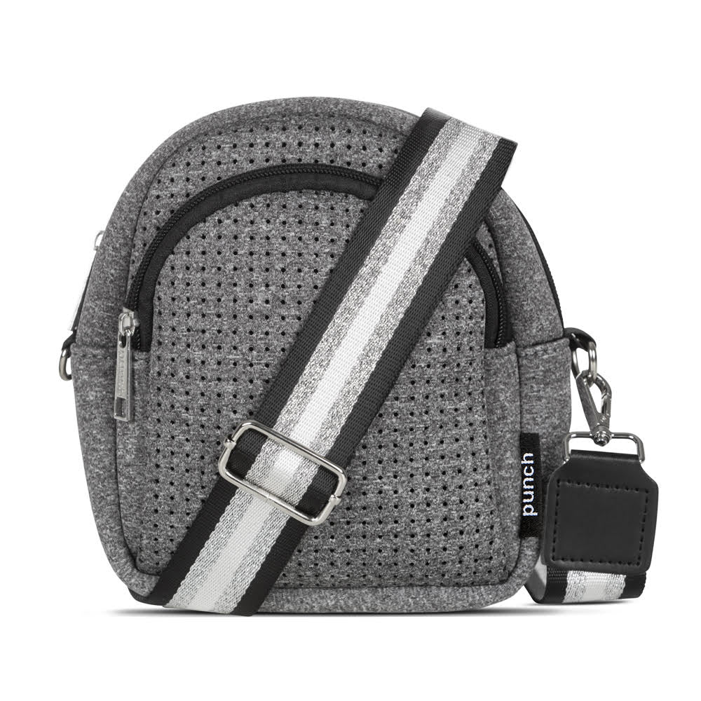Punch Neoprene Rounded Crossbody Handbag Marl Grey