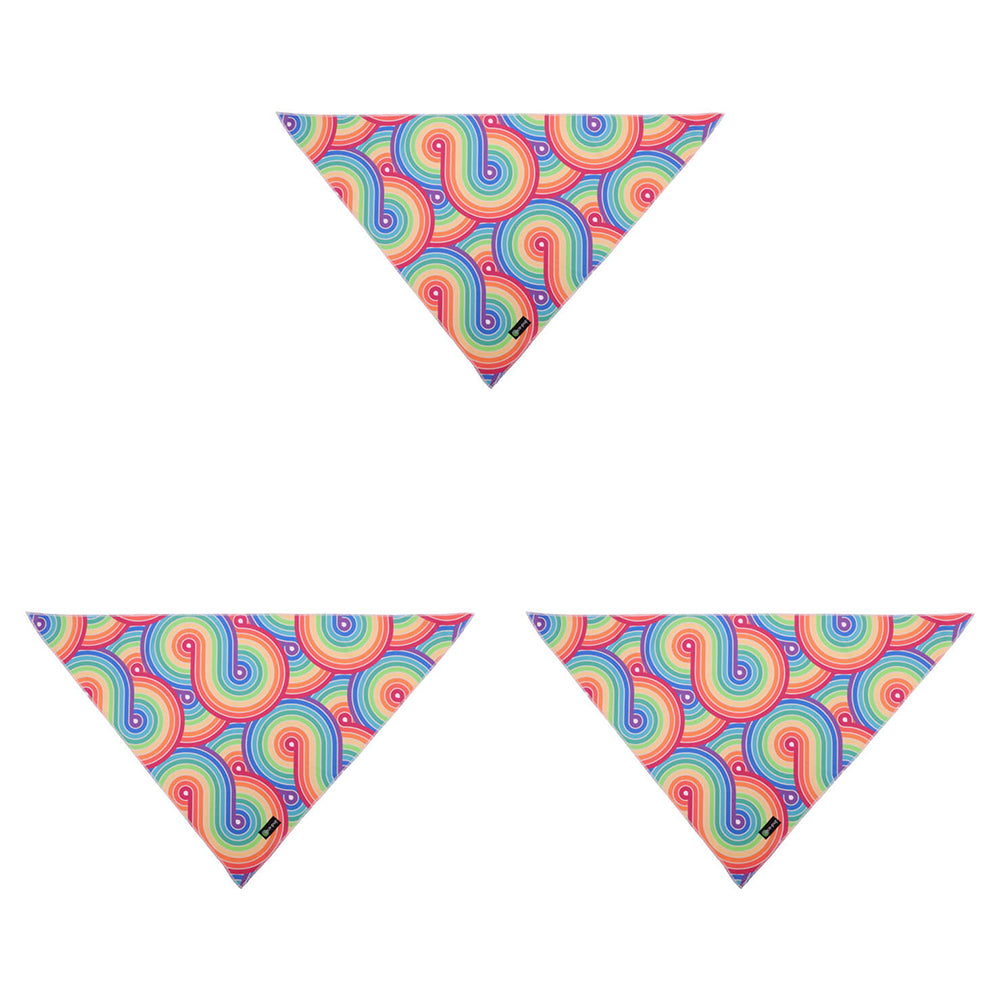 3PK Eco-Pup Themed Dog/Pet Dress Up Costume Bandana Rainbow