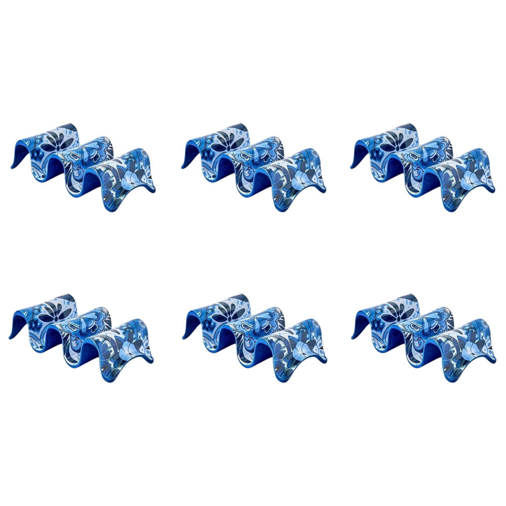 6PK Prepara Melamine Multiple Tortilla Taco Serving Holder Stand 18cm Blue