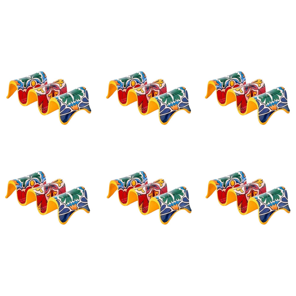 6PK Prepara Melamine Multiple Tortilla Taco Serving Holder Stand 18cm Yellow