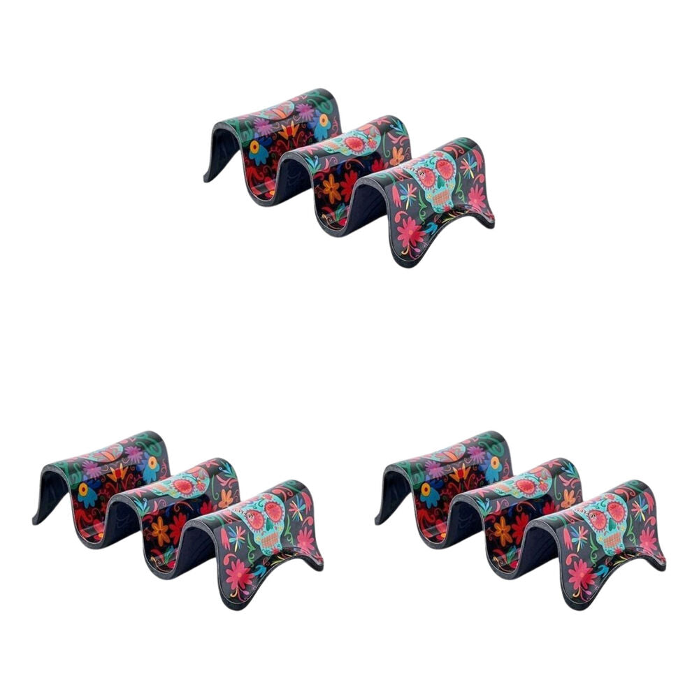 3PK Prepara Melamine Multiple Tortilla Taco Holder Stand Day of the Dead Ed 18cm