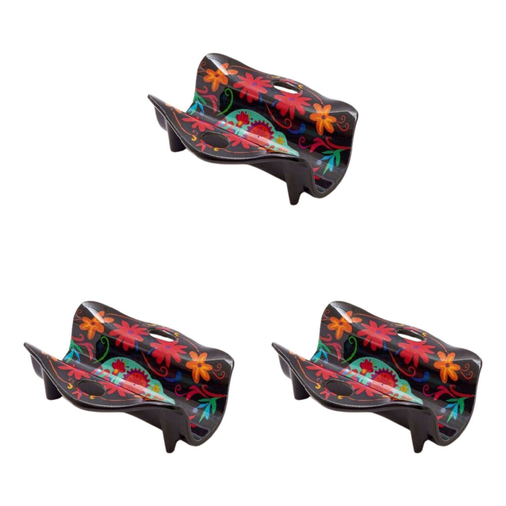 3PK Prepara Melamine Single Tortilla Taco Holder Stand Day of the Dead Edition 9cm