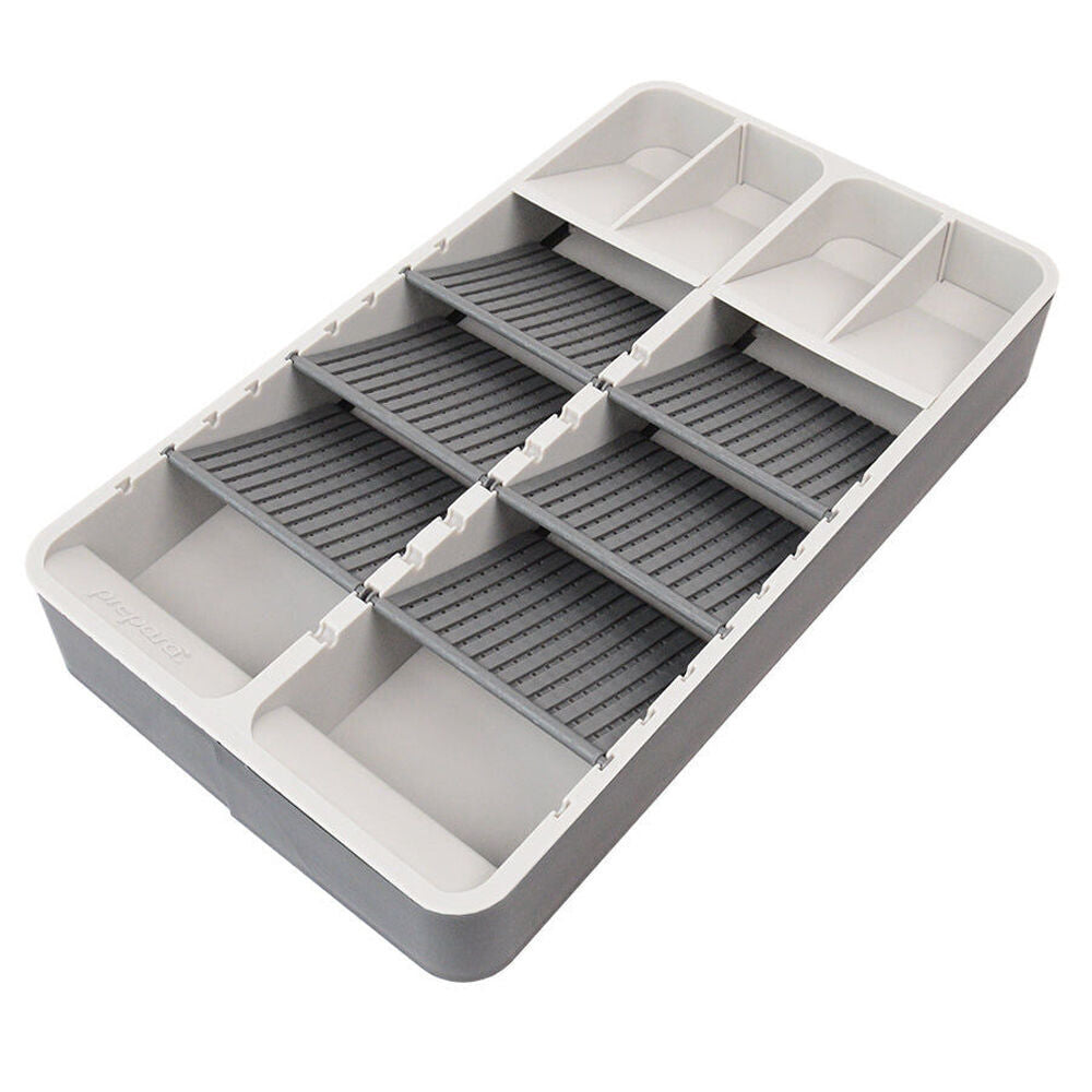 Prepara Adjustable Double Kitchen Utensil Drawer Storage Organiser Tray 42cm