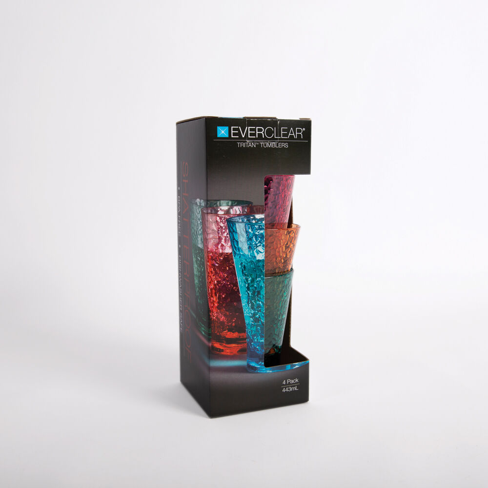 4pc Everclear Tritan Plastic Tumbler 433ml Set - Assorted
