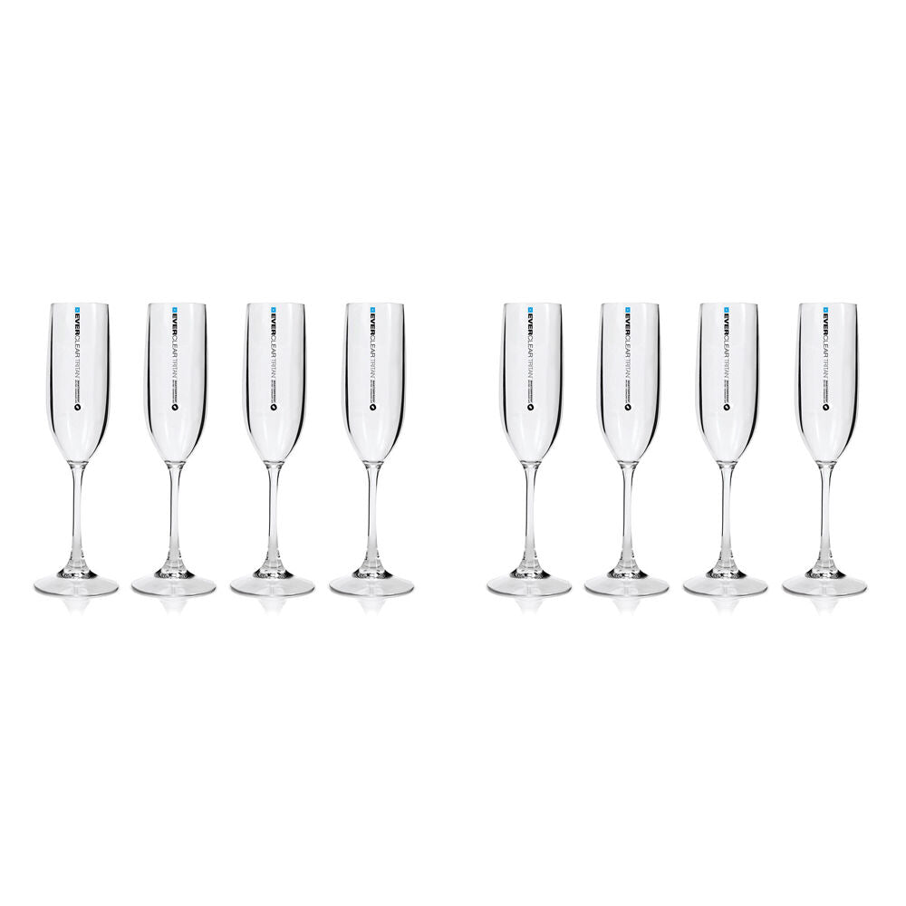 8pc Everclear Tritan Plastic Champagne Flute Drinkware Set 145ml - Clear