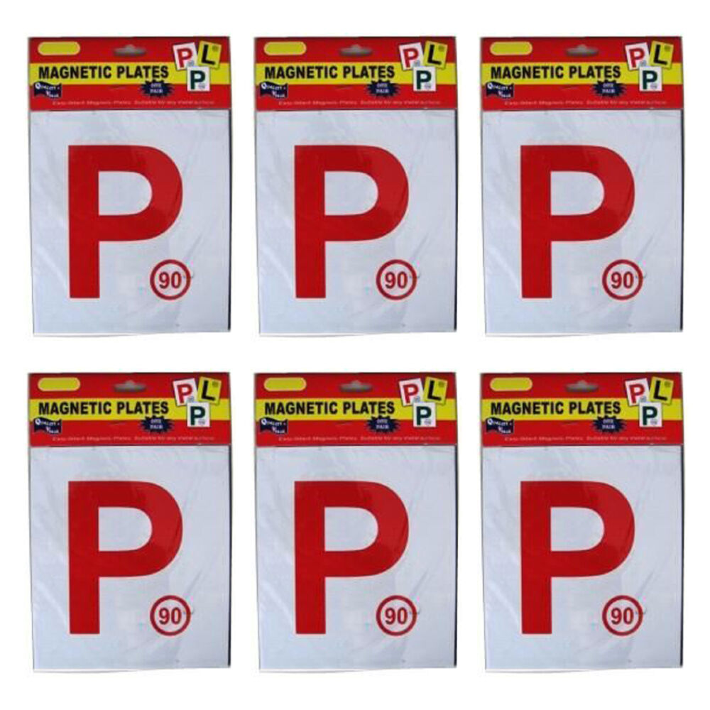 6PK Magnetic Car License Plate Letter P1 Vehicle Accessory Weather-Resist Red