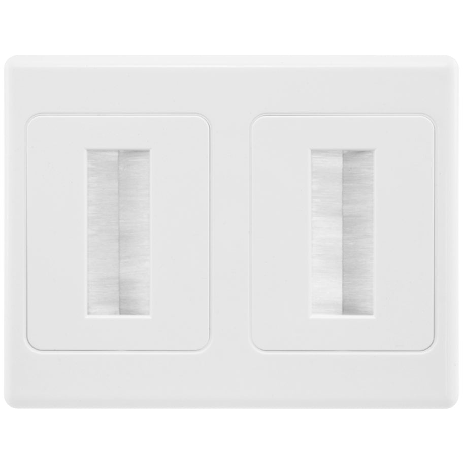 Dual Wall Plate Brush Wallplate Outlet Cover for Cable Lead Management/organiser