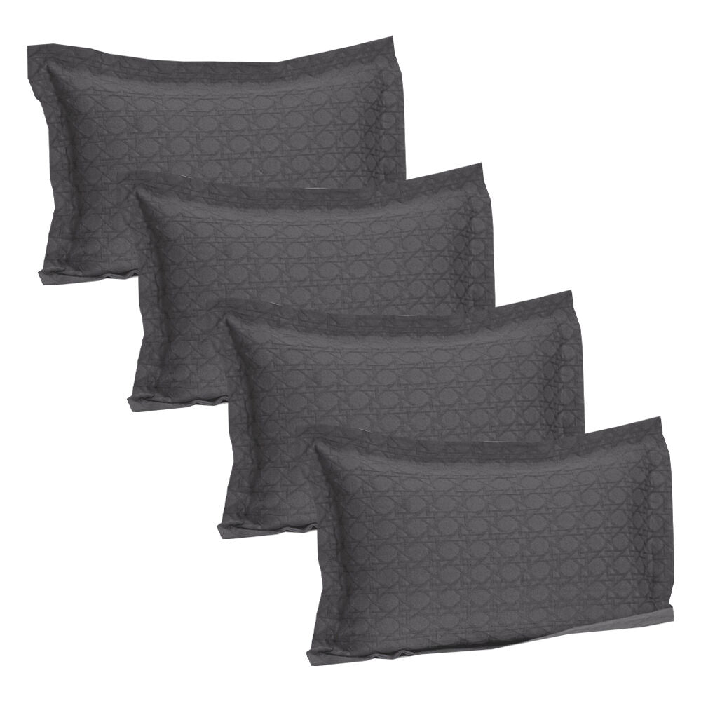4PK Jason Commercial Villa Matelasse Pillow Sham 48x73cm Slate