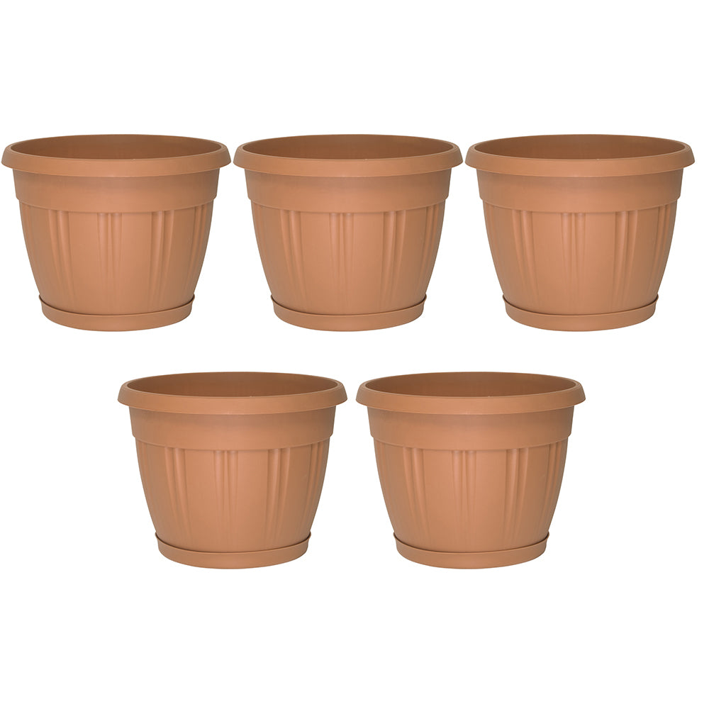 5PK Homeleisure Pot & Saucer 300mm Terracotta Garden