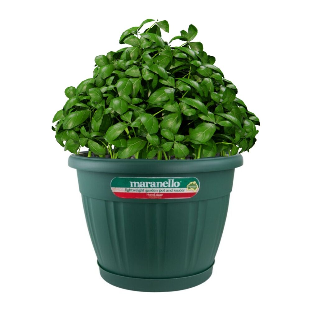 2PK Homeleisure Pot & Saucer 425mm Green Outdoor Garden
