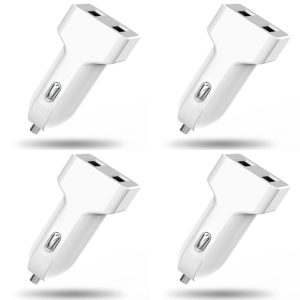 4PK PushStart 12w Dual Port Car Charger
