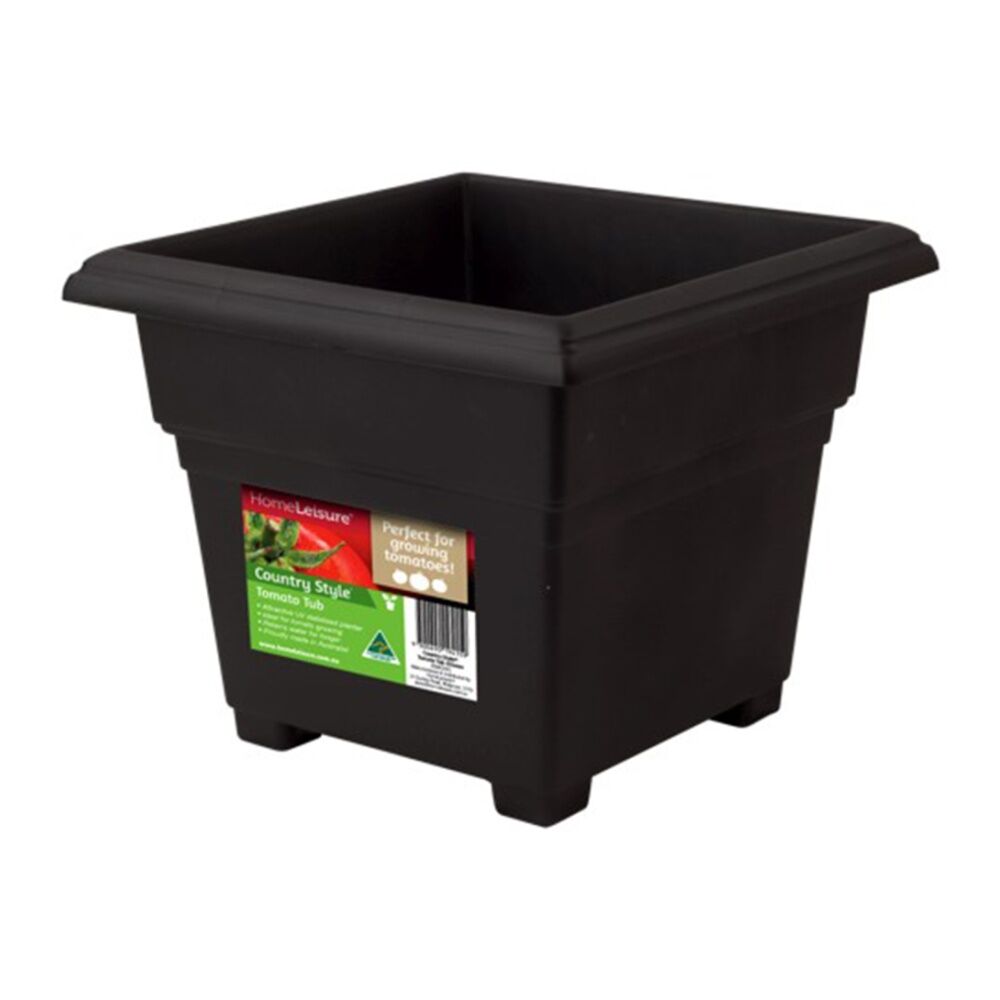 5PK Homeleisure Tomato Tub 355mm Black Outdoor Garden