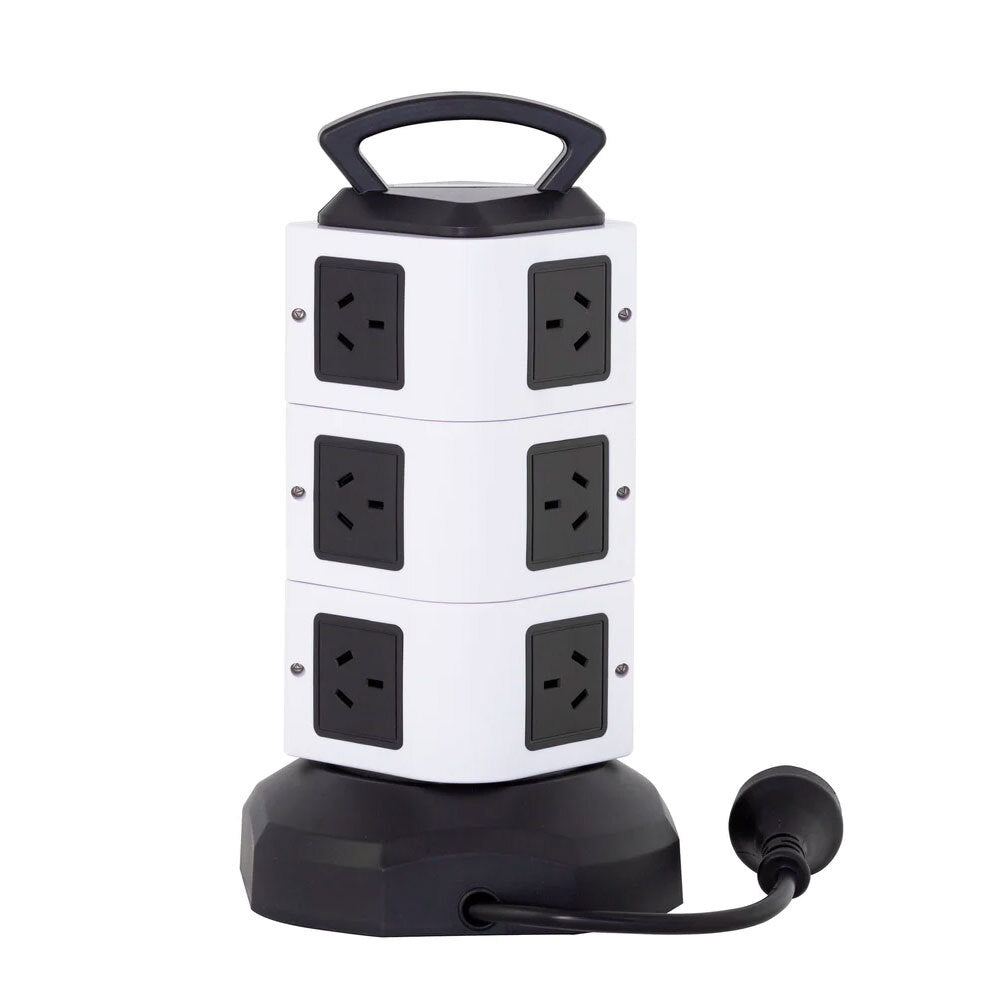 Lenoxx 10 Outlets Power Tower w/ 4 USB Charging Points