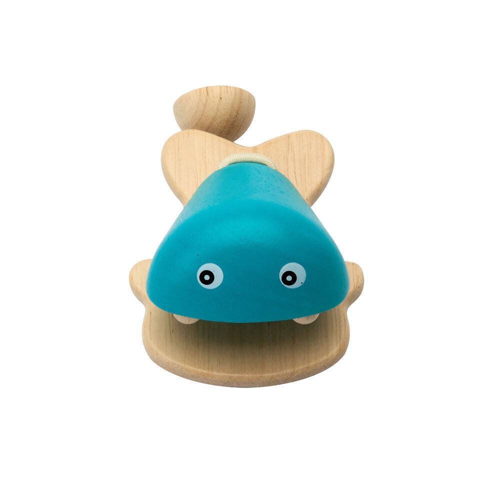 2PK PlanToys Fish Castanet Kids Wooden Musical Toy Blue 12m+