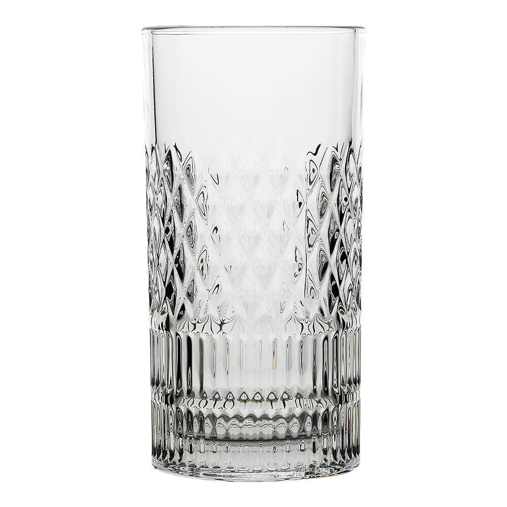 6pc Porto Addison Soda Lime Glass Hi Ball Tumblers Set 350ml Clear