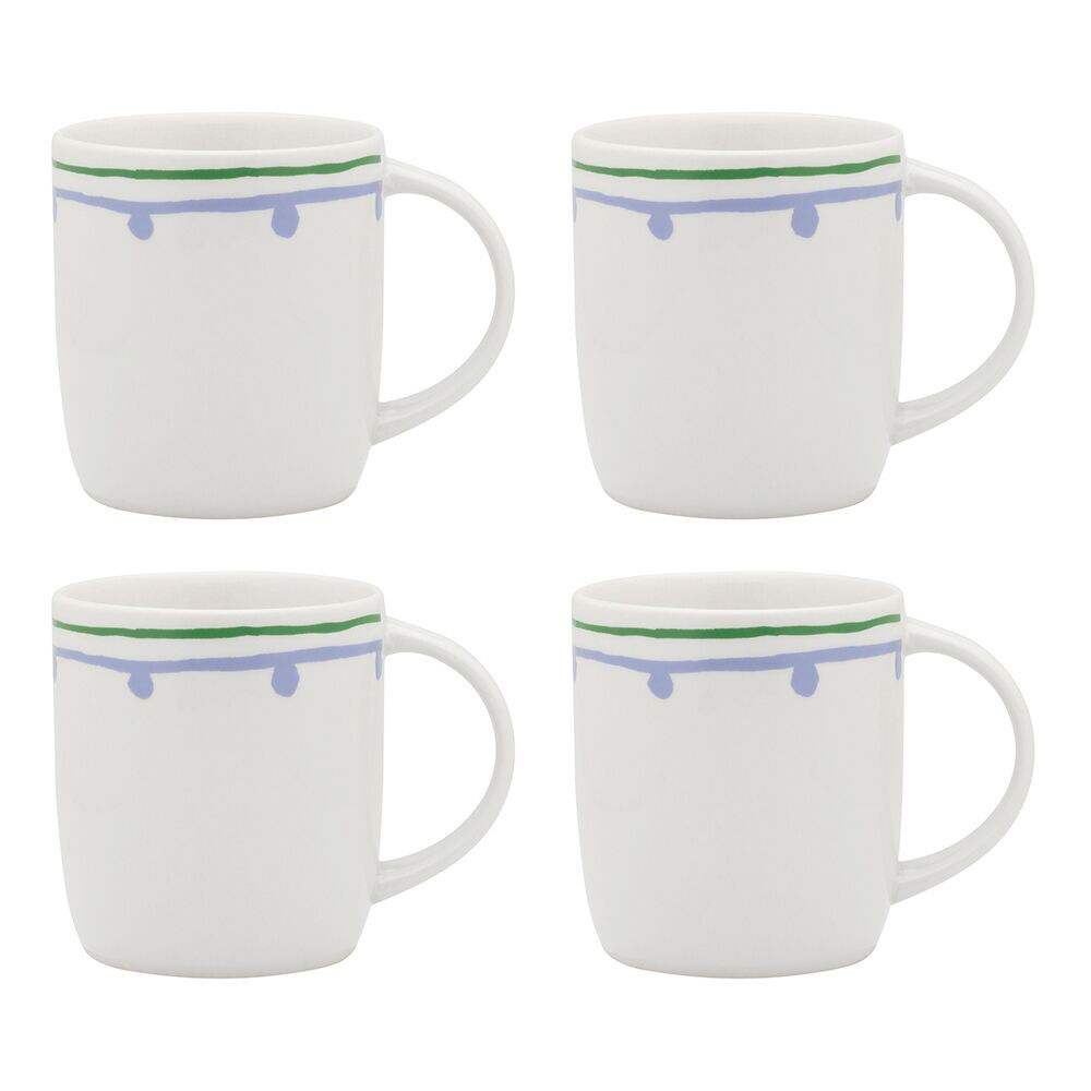 4pc Porto Fiesta Mugs Set w/ Handle Drinking Cup 300ml - Lilac