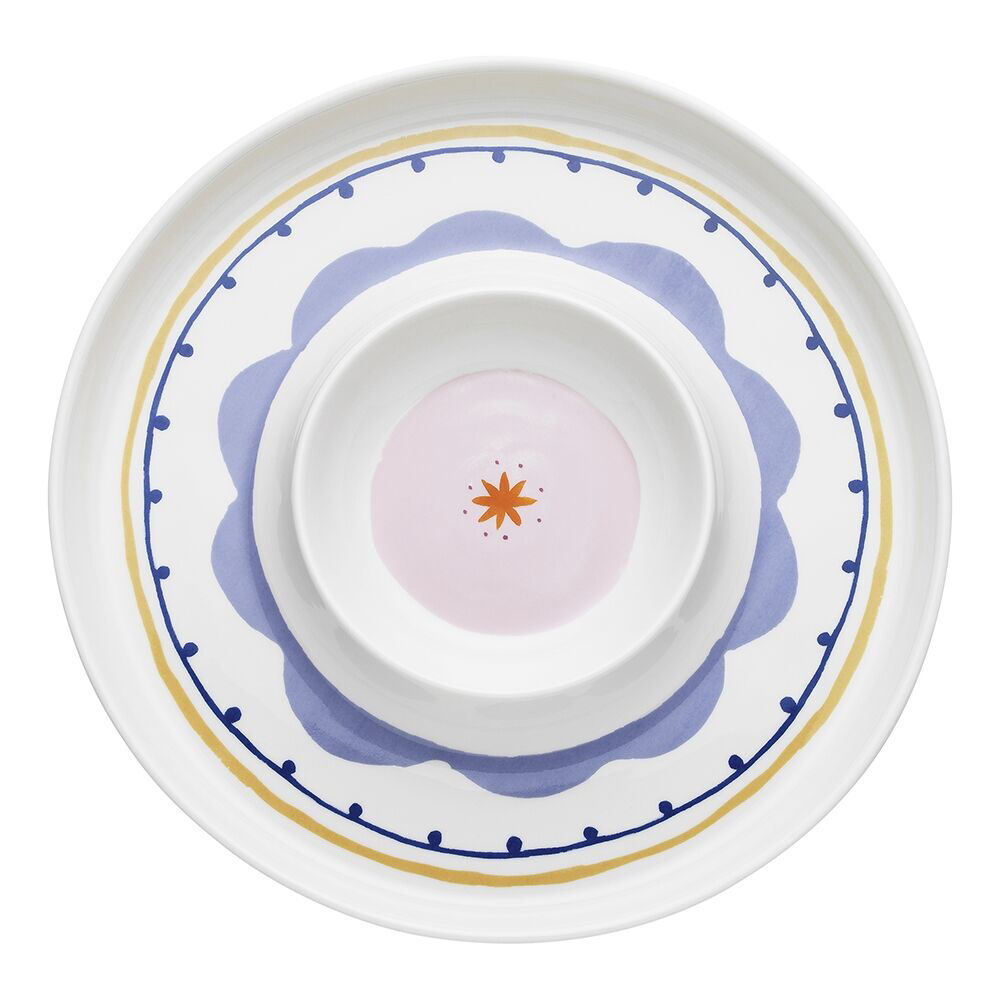 Porto Fiesta Porcelain Round Chip & Dip Dish Plate Serveware 31cm