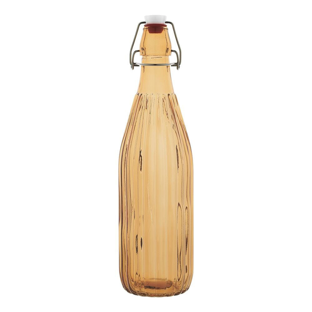 4PK Porto Pop Soda Lime Glass Bottle 30.5cm/900ml - Groove Tangerine