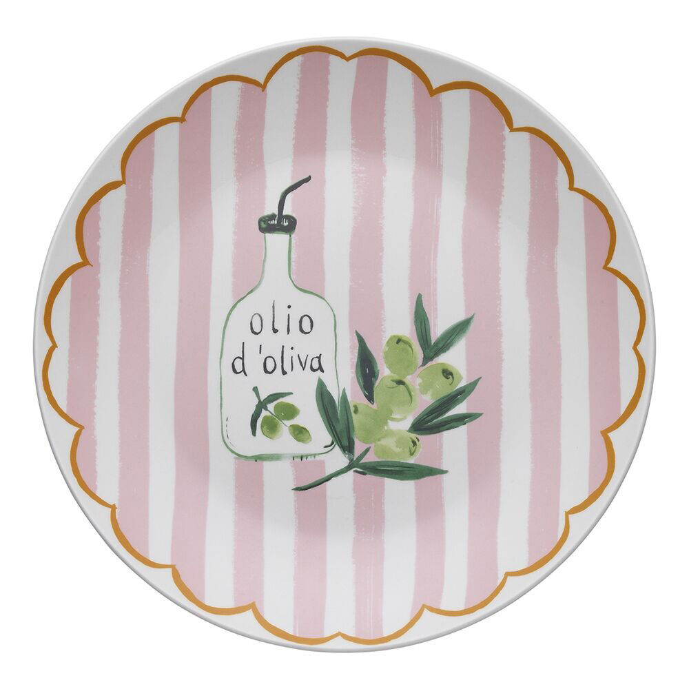 4PK Porto Cucina Porcelain Round Serving Platter 30cm Olive