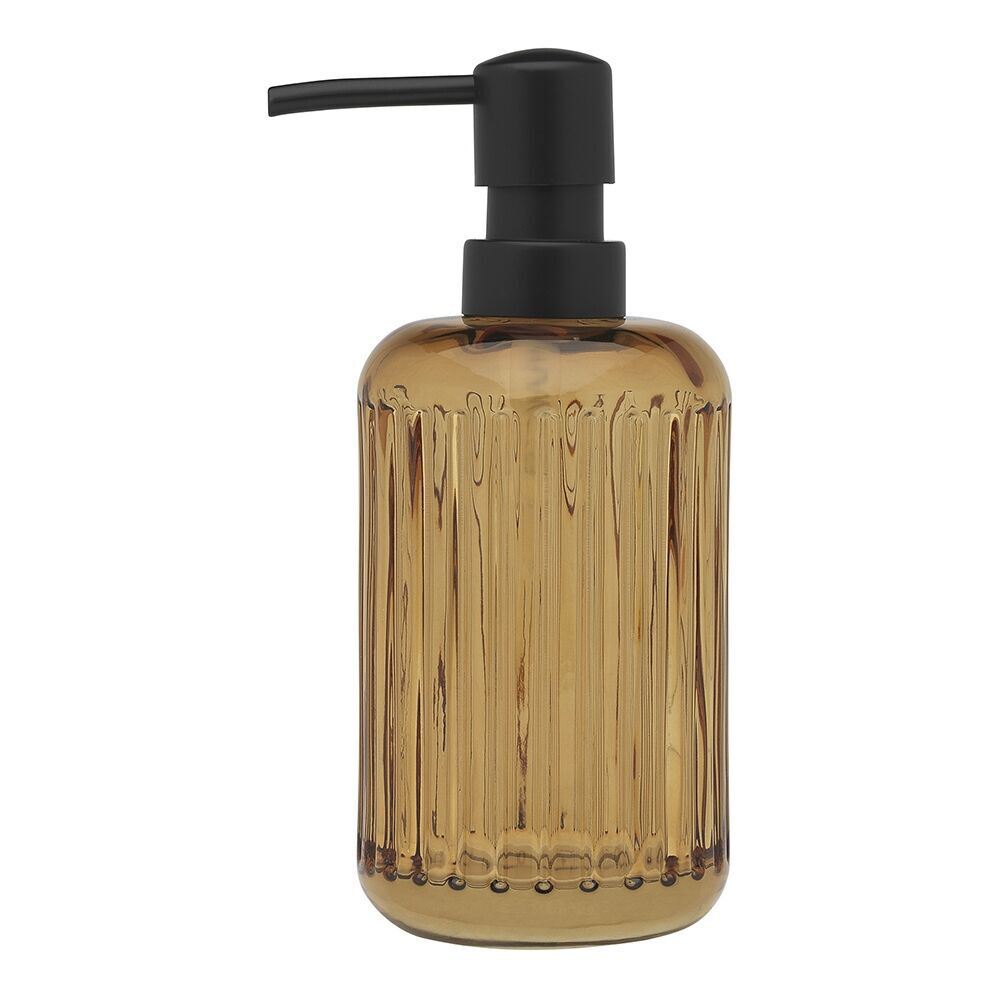 2PK Porto Ellis Glass Hand Soap Dispenser Container 18cm - Amber