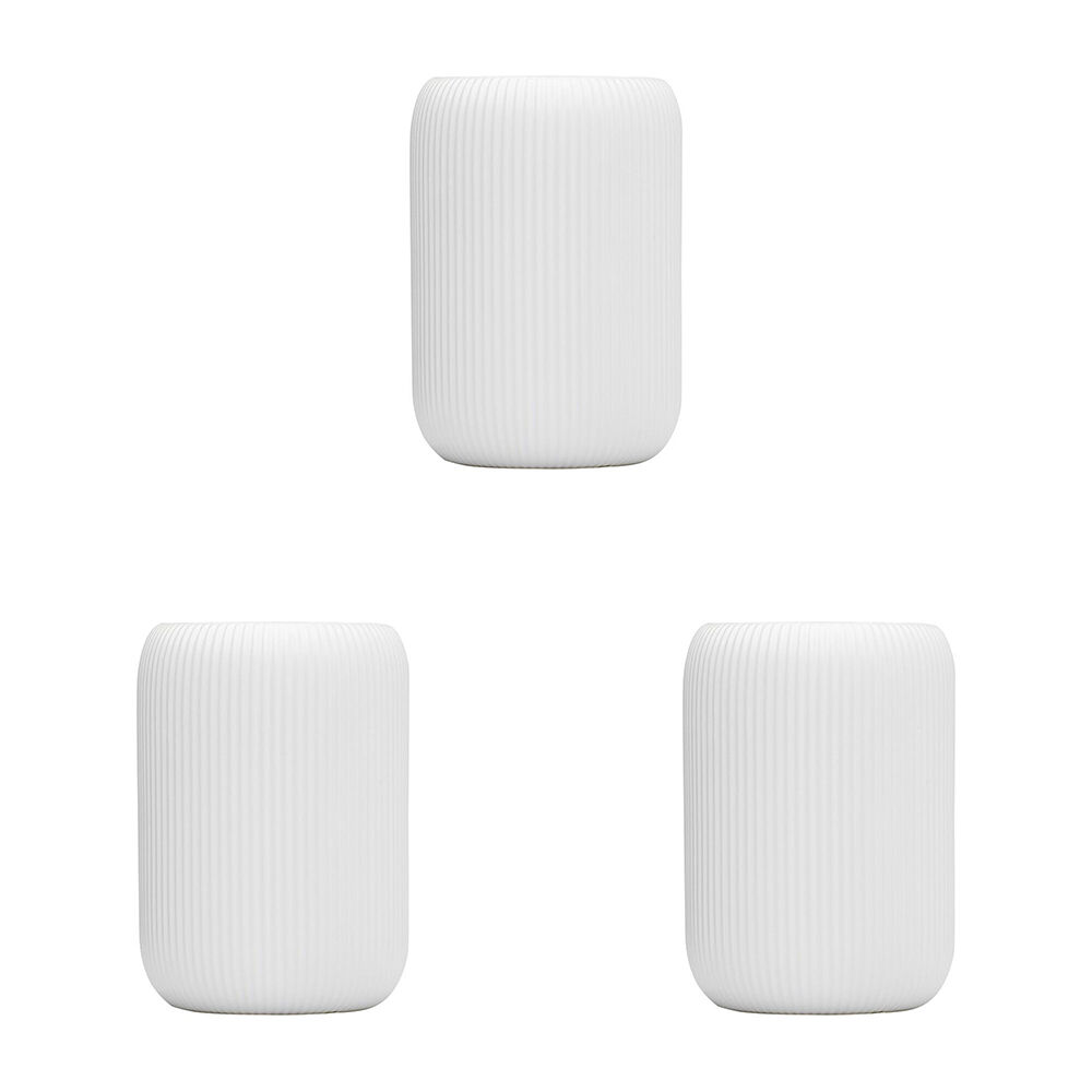 3PK Porto York Ceramic Tumbler Cup Bath Organiser 10.5x7.5cm - White