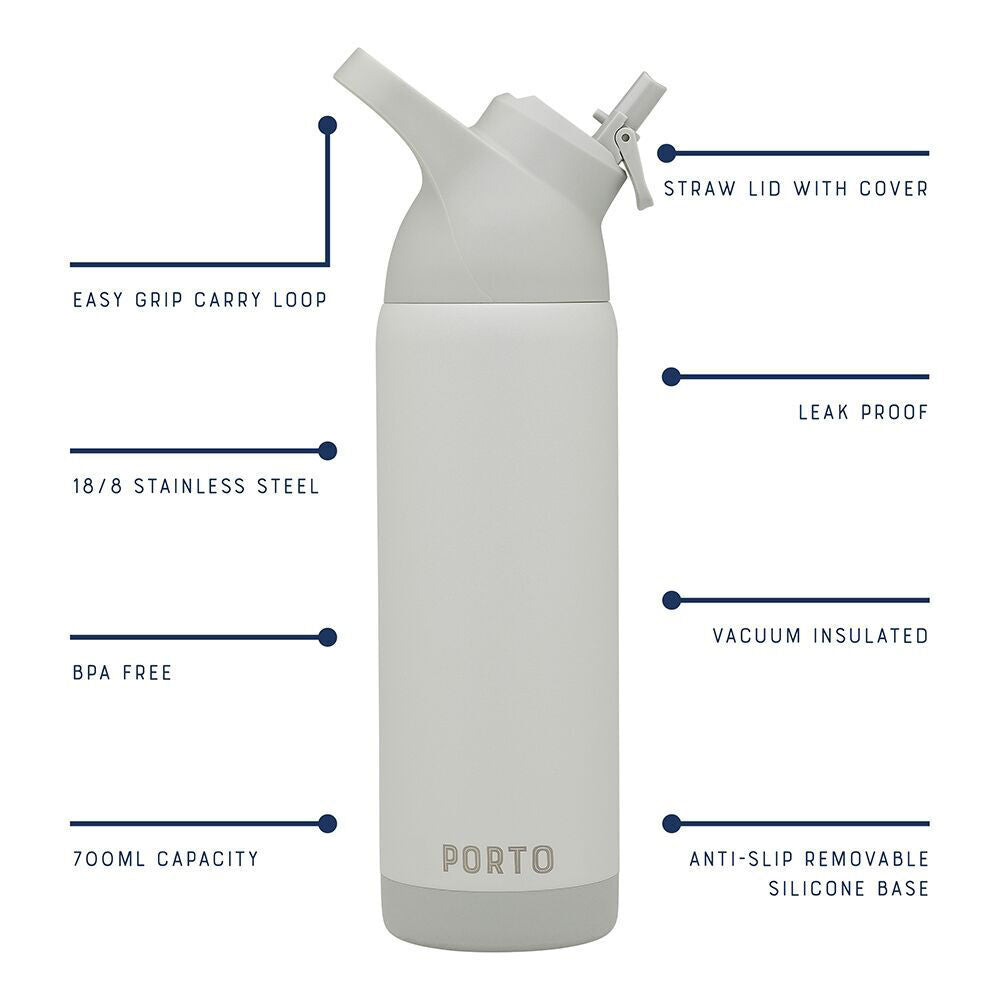 2PK Porto Atlas Vacuumed Insulated Water Bottle 700ml Cloud