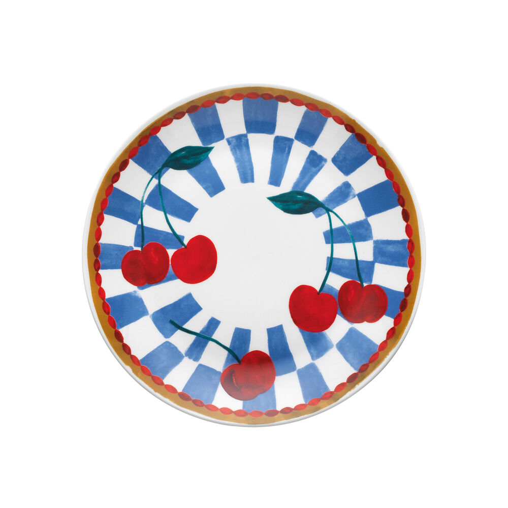 6PK Porto Valentina Porcelain Round Side Plate Cherry 20cm