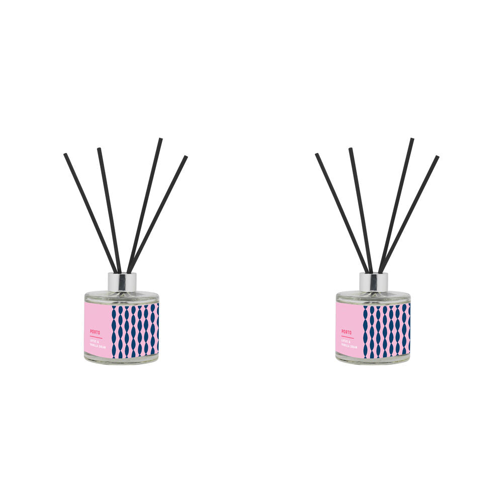 2PK Porto Illumina 200ml Diffuser Lotus & Vanilla Dream Home Fragrance