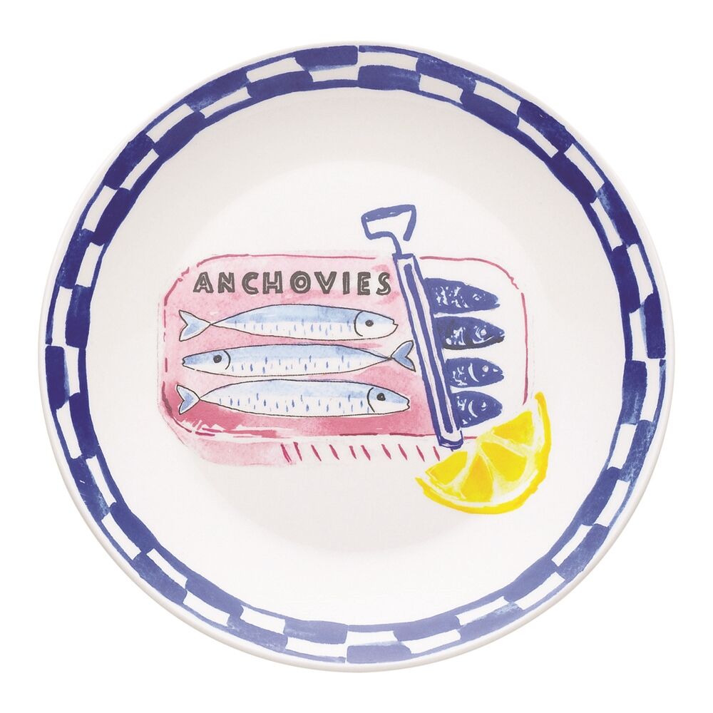 4pc Porto Porcelain Positano Round Side Plates 20cm Assorted Designs