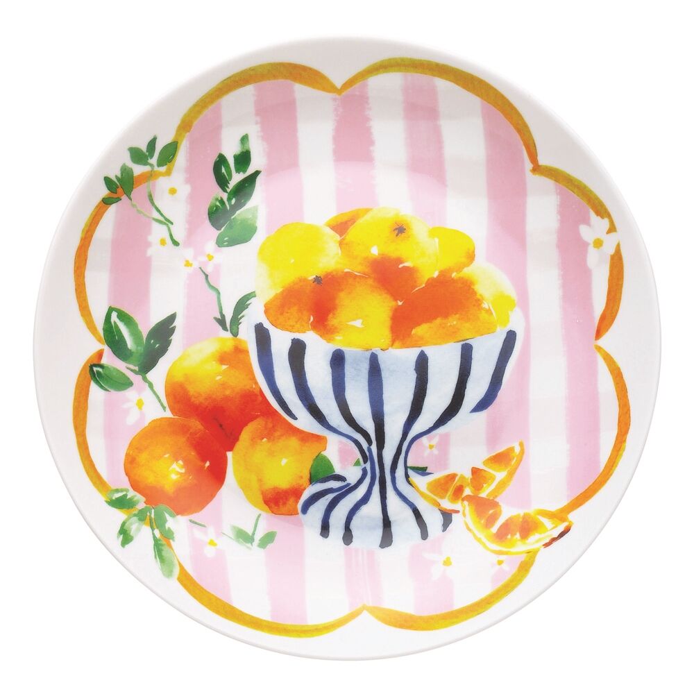 4pc Porto Porcelain Positano Round Side Plates 20cm Assorted Designs