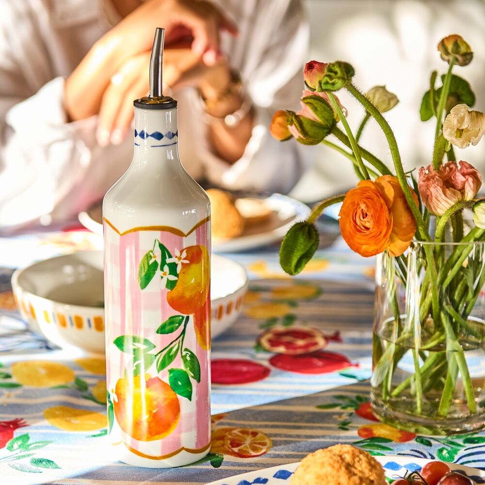 Porto Porcelain Positano Kitchen Oil Storage Bottle 700ml Multi-Coloured